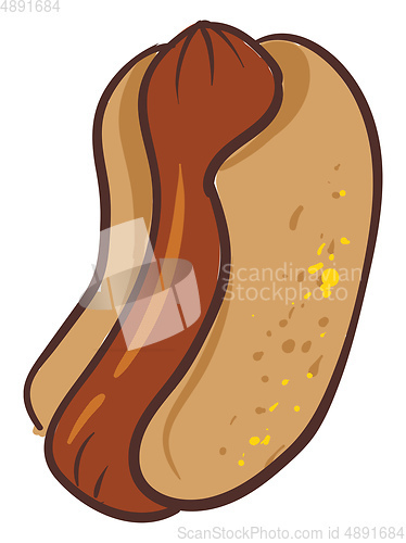 Image of A sausage hot dog, vector or color illustration.