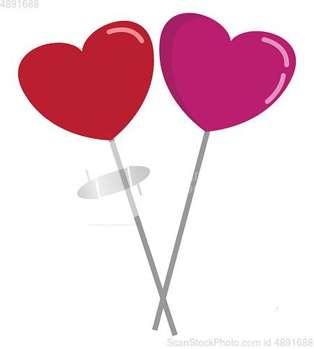 Image of Heart candy, vector or color illustration.