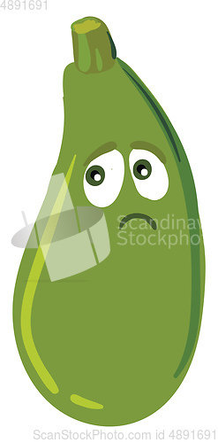 Image of Image of dejected zucchini, vector or color illustration.