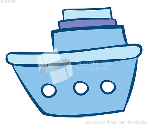Image of Image of azure boat, vector or color illustration.