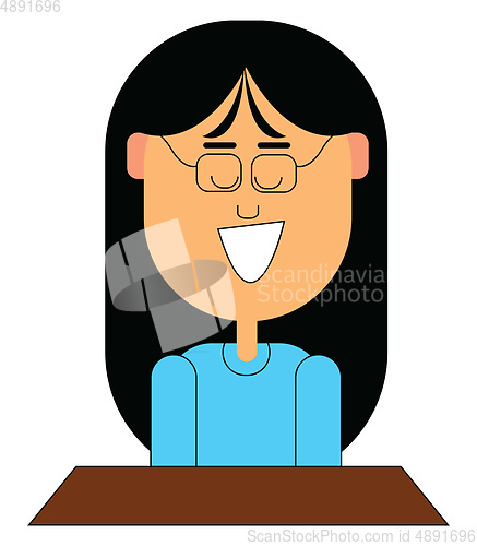Image of School girl, vector or color illustration.