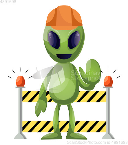 Image of Danger alien, illustration, vector on white background.