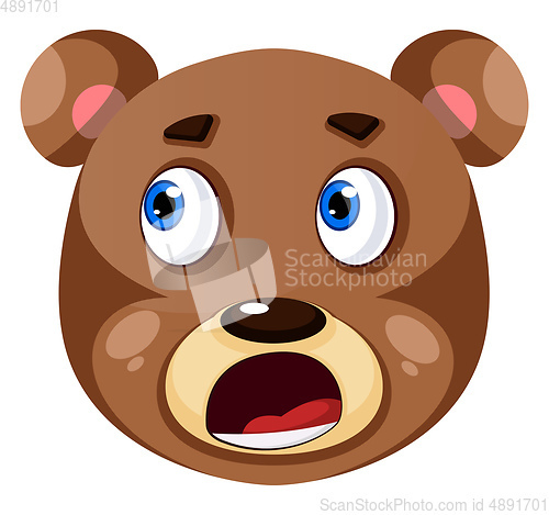 Image of Bear is feeling worried, illustration, vector on white backgroun
