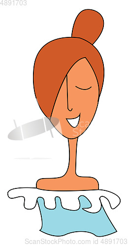 Image of Clipart of a beautiful woman with her eyes closed while laughing