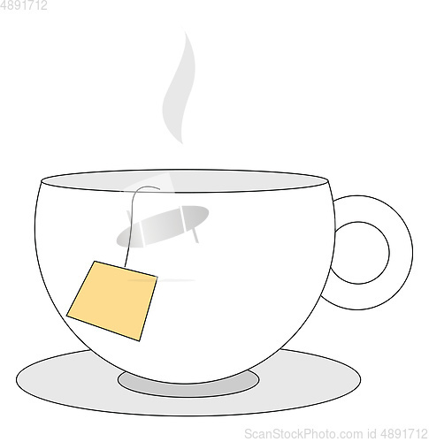 Image of Image of a cup of tea, vector or color illustration.