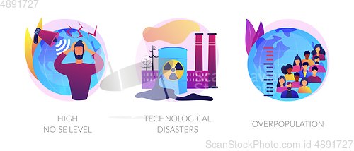 Image of Environmental problems caused by human factor, negative impact on nature vector concept metaphor.