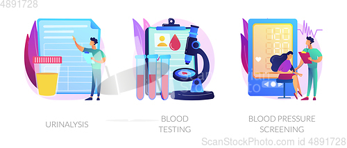 Image of Clinical laboratory analysis icons cartoon set vector concept me