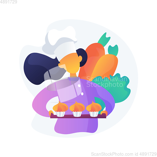 Image of Healthy cookery vector concept metaphor