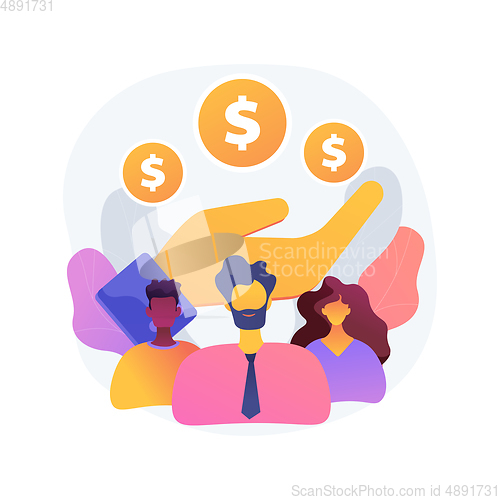 Image of Wage subsidy for business employees abstract concept vector illustration.