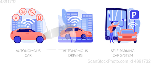 Image of Autonomous transport vector concept metaphors