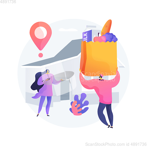 Image of Grocery delivery service abstract concept vector illustration.