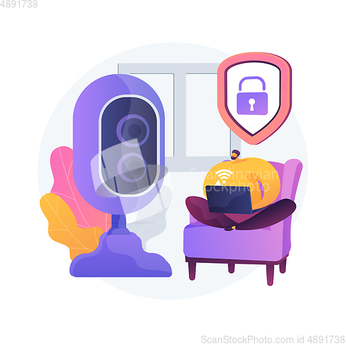 Image of Indoor security system abstract concept vector illustration.