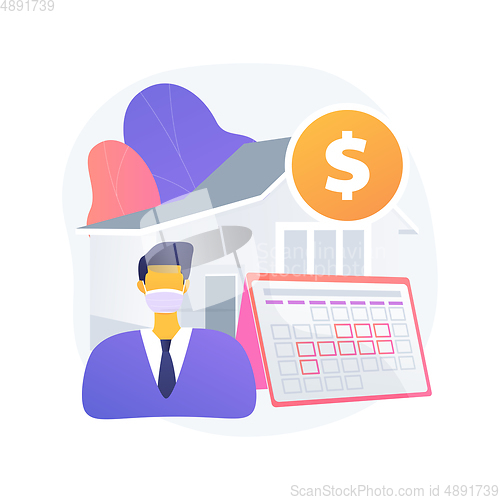 Image of Paid leave for quarantined workers abstract concept vector illustration.