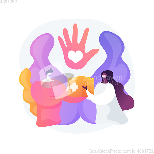 Image of Supporting volunteering abstract concept vector illustration.