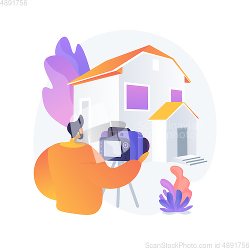 Image of Real estate photography abstract concept vector illustration.