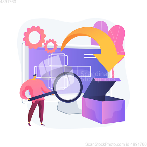 Image of Digital packaging abstract concept vector illustration.