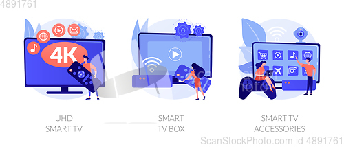 Image of Smart TV technology vector concept metaphors.