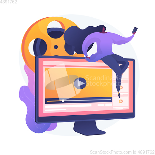 Image of Video content marketing vector concept metaphor