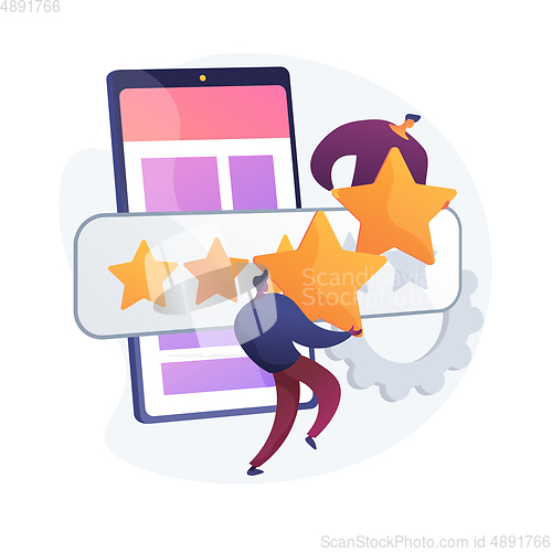 Image of Mobile app rating vector concept metaphor.