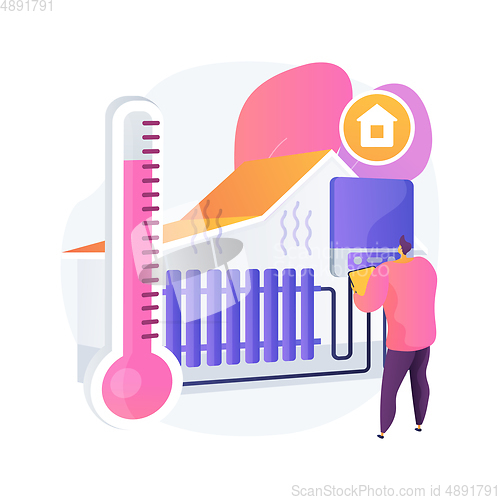 Image of Home heating technologies abstract concept vector illustration.