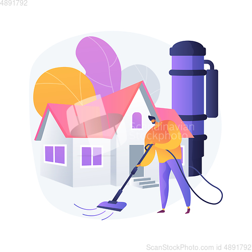 Image of Central vacuum system abstract concept vector illustration.