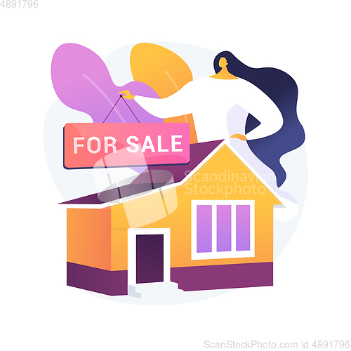 Image of House for sale abstract concept vector illustration.