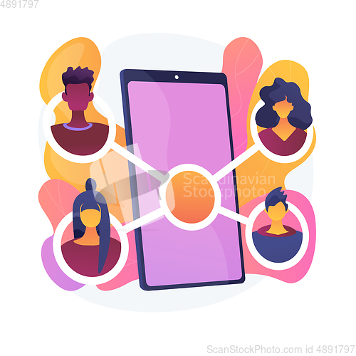Image of Mobile collaboration vector concept metaphor