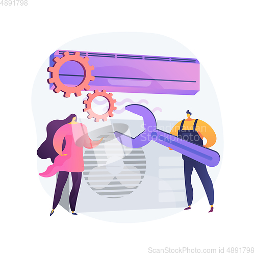 Image of Air conditioning and refrigeration services abstract concept vector illustration.