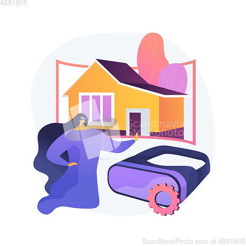 Image of Real estate virtual tour abstract concept vector illustration.