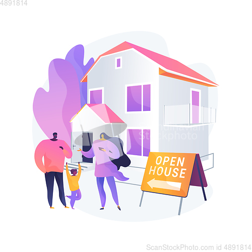 Image of Open house abstract concept vector illustration.
