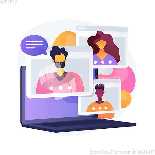 Image of Online meetup abstract concept vector illustration.