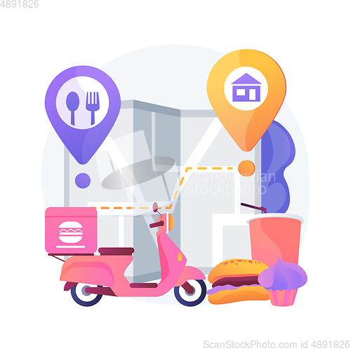 Image of Food delivery abstract concept vector illustration.