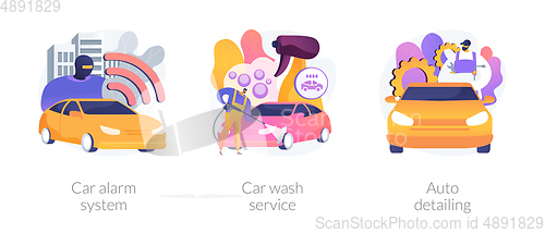 Image of Automobile care service abstract concept vector illustrations.