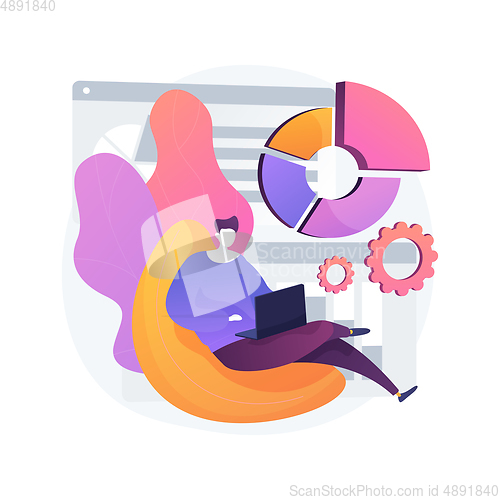 Image of Work home office abstract concept vector illustration.