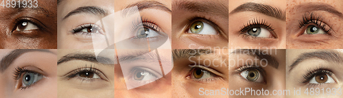 Image of Set, collage of different types of male and female eyes