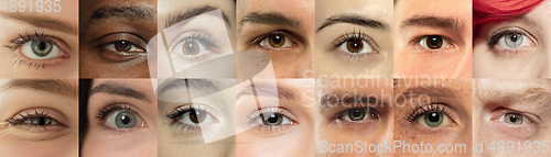 Image of Set, collage of different types of male and female eyes