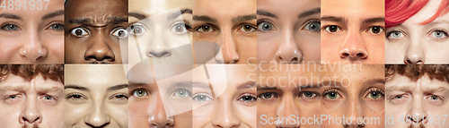 Image of Set, collage of different types of male and female eyes