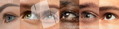 Image of Set, collage of different types of male and female eyes