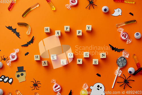 Image of trick or treat letters and halloween sweets