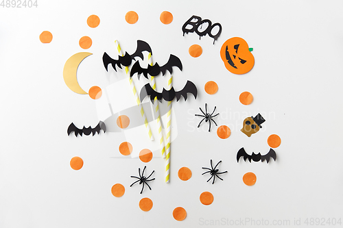 Image of halloween party decorations and paper straws