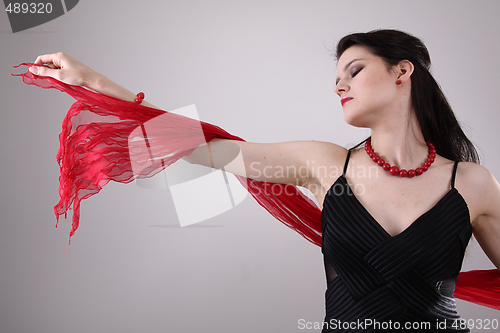 Image of Fashion model in studio