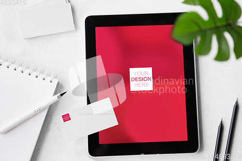Image of Devices or gadgets with copyspace for ad - mockup, digital concept