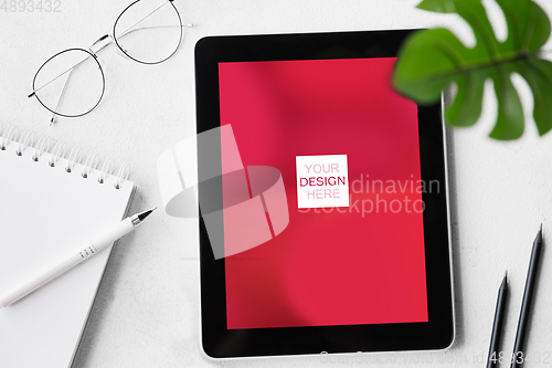 Image of Devices or gadgets with copyspace for ad - mockup, digital concept