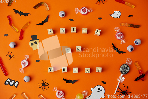 Image of trick or treat letters and halloween sweets