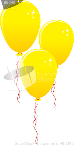 Image of Three gold balloons