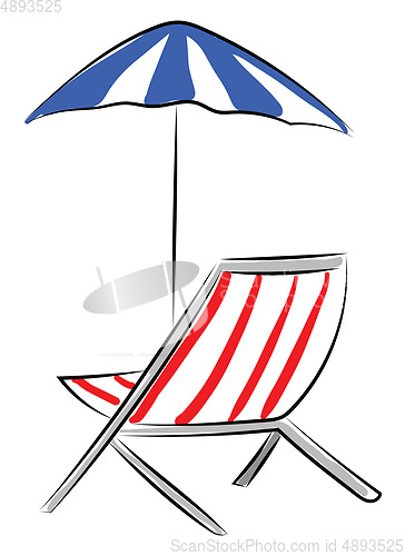 Image of Image of beach-chair, vector or color illustration.