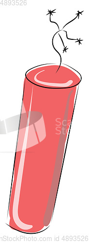 Image of Red firecracker, vector or color illustration.