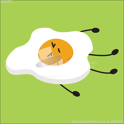 Image of Image of died egg - egg fry, vector or color illustration.