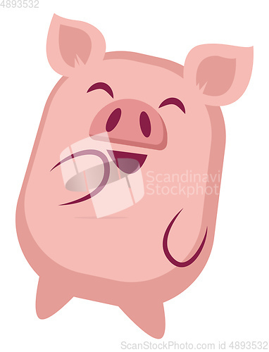 Image of Piggy is laughing, illustration, vector on white background.