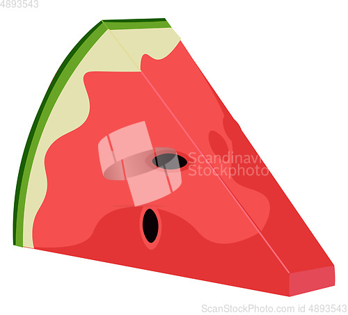 Image of Clipart of watermelon wedge and seeds exposed, vector or color i